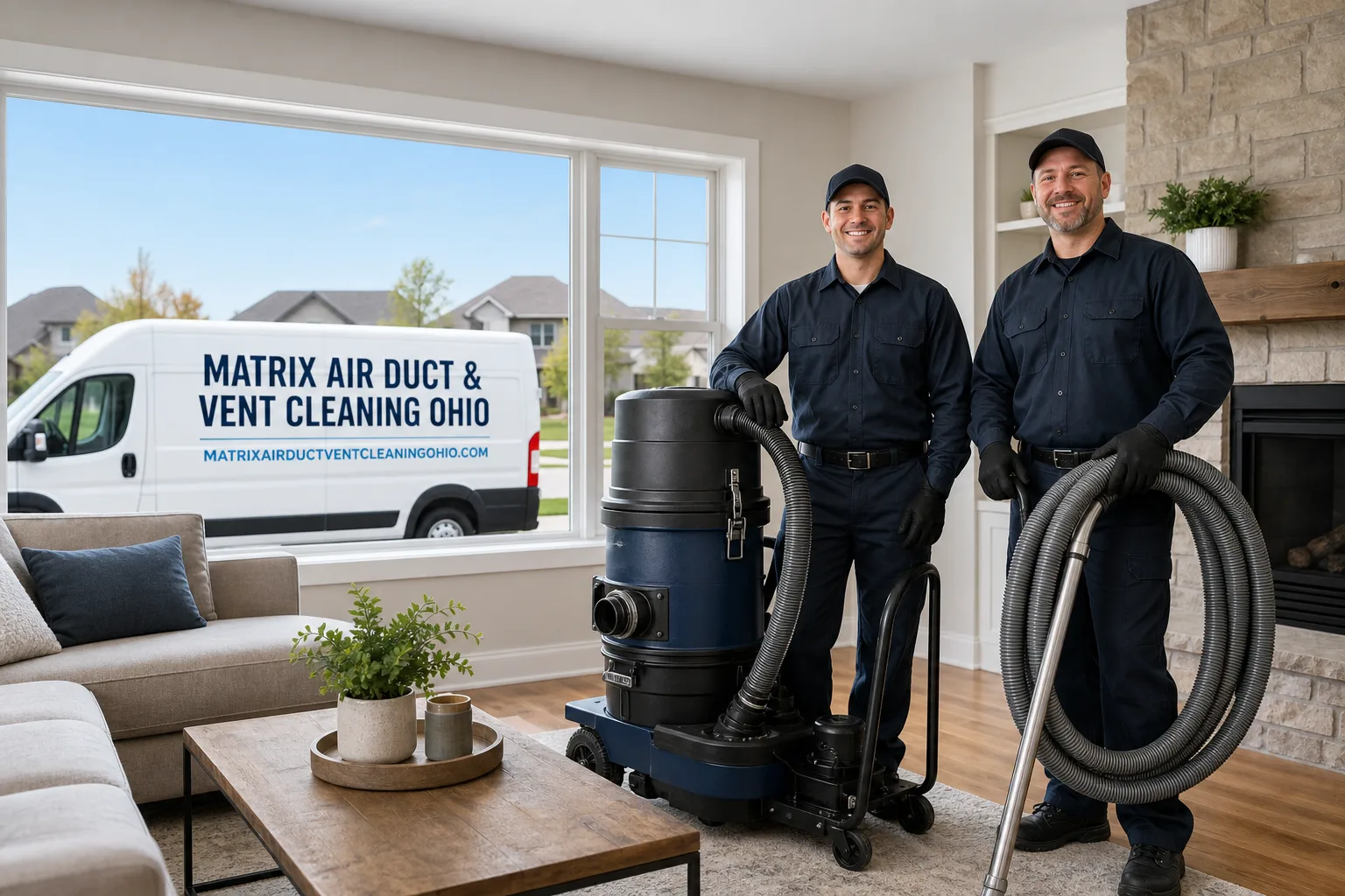 Matrix Air Duct & Vent Cleaning Ohio service vehicle and crew in Ohio, OH